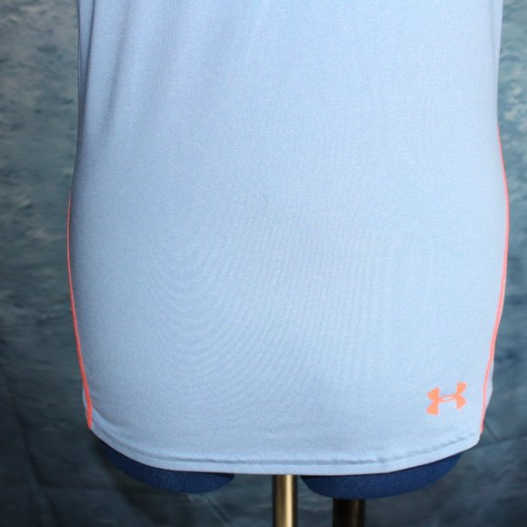 Under Armour ISO-Chill Heatgear V-Neck Blue Coral Fitted Short Sleeve Shirt ~S~ - Picture 3 of 10
